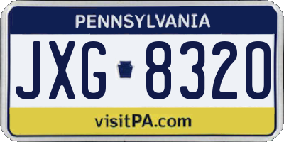 PA license plate JXG8320