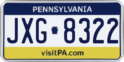 PA license plate JXG8322