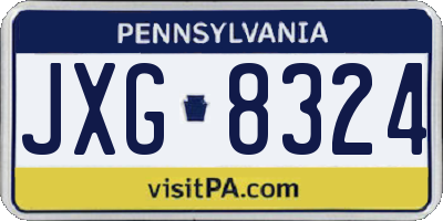 PA license plate JXG8324