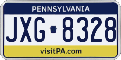 PA license plate JXG8328