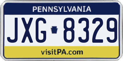 PA license plate JXG8329