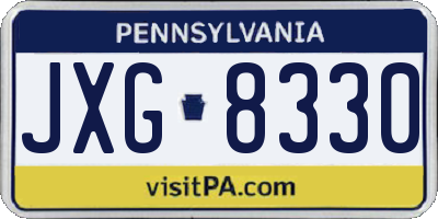 PA license plate JXG8330