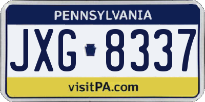 PA license plate JXG8337