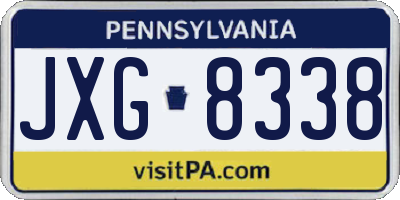 PA license plate JXG8338