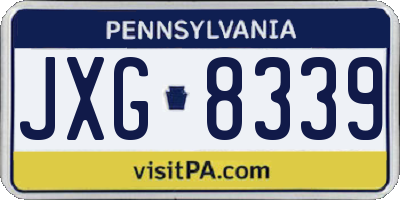 PA license plate JXG8339