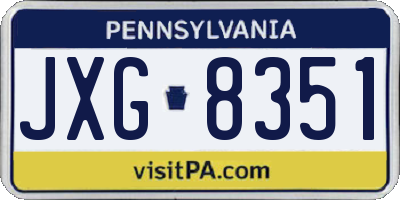 PA license plate JXG8351