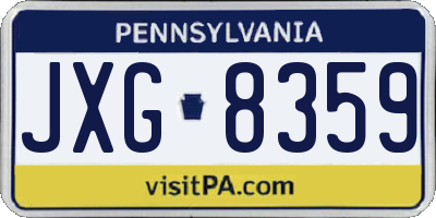 PA license plate JXG8359