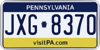 PA license plate JXG8370