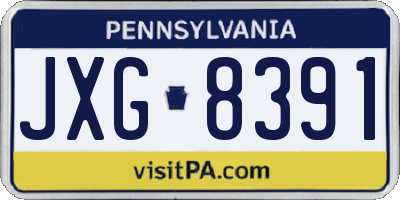 PA license plate JXG8391