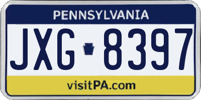 PA license plate JXG8397