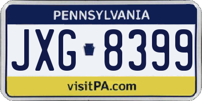 PA license plate JXG8399