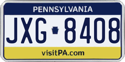 PA license plate JXG8408
