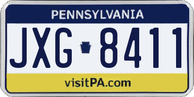 PA license plate JXG8411