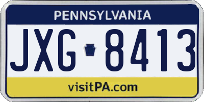PA license plate JXG8413