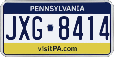 PA license plate JXG8414