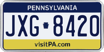 PA license plate JXG8420