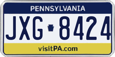 PA license plate JXG8424