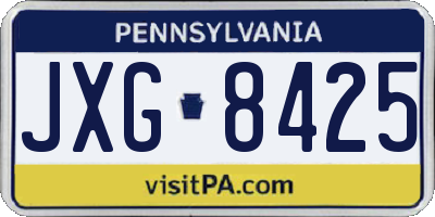 PA license plate JXG8425