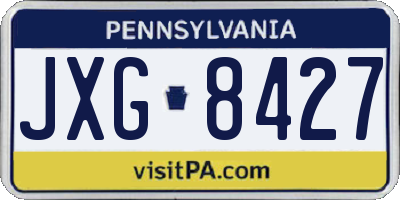 PA license plate JXG8427