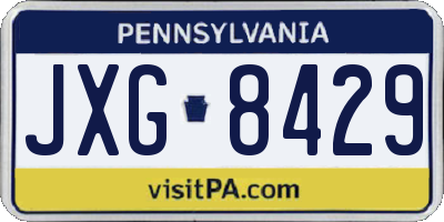 PA license plate JXG8429
