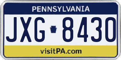 PA license plate JXG8430