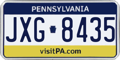 PA license plate JXG8435