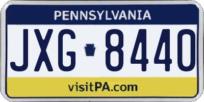 PA license plate JXG8440