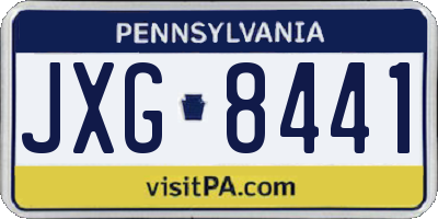 PA license plate JXG8441