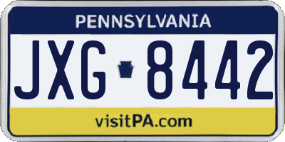 PA license plate JXG8442