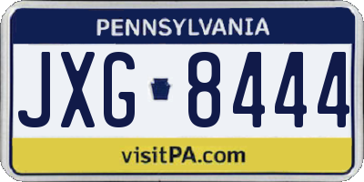 PA license plate JXG8444