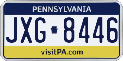 PA license plate JXG8446