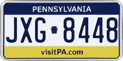 PA license plate JXG8448