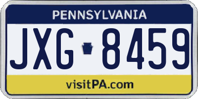 PA license plate JXG8459