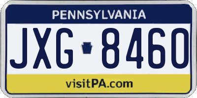 PA license plate JXG8460