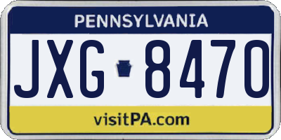 PA license plate JXG8470