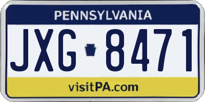 PA license plate JXG8471