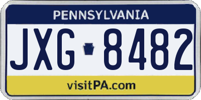 PA license plate JXG8482