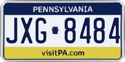 PA license plate JXG8484