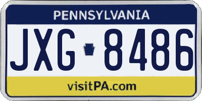 PA license plate JXG8486