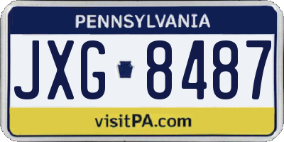 PA license plate JXG8487