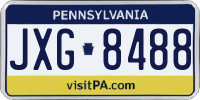 PA license plate JXG8488