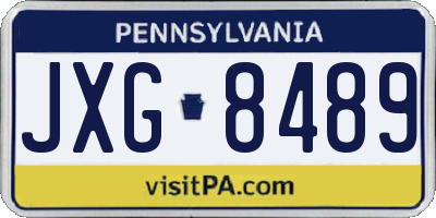 PA license plate JXG8489
