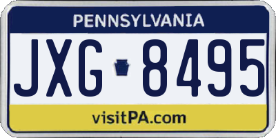 PA license plate JXG8495