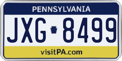 PA license plate JXG8499