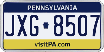 PA license plate JXG8507