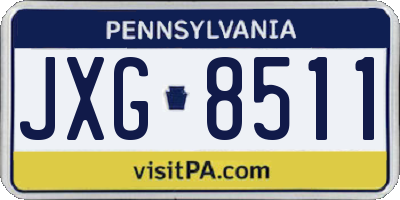 PA license plate JXG8511