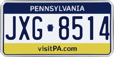 PA license plate JXG8514
