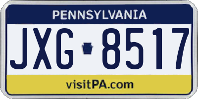 PA license plate JXG8517