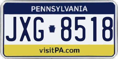PA license plate JXG8518