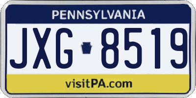 PA license plate JXG8519